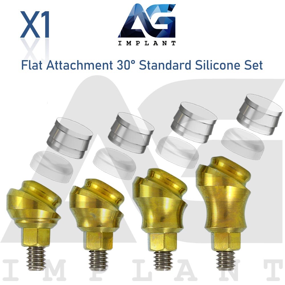Angled 30° Flat Attachment Standard Silicone Set Titanium Internal Hex