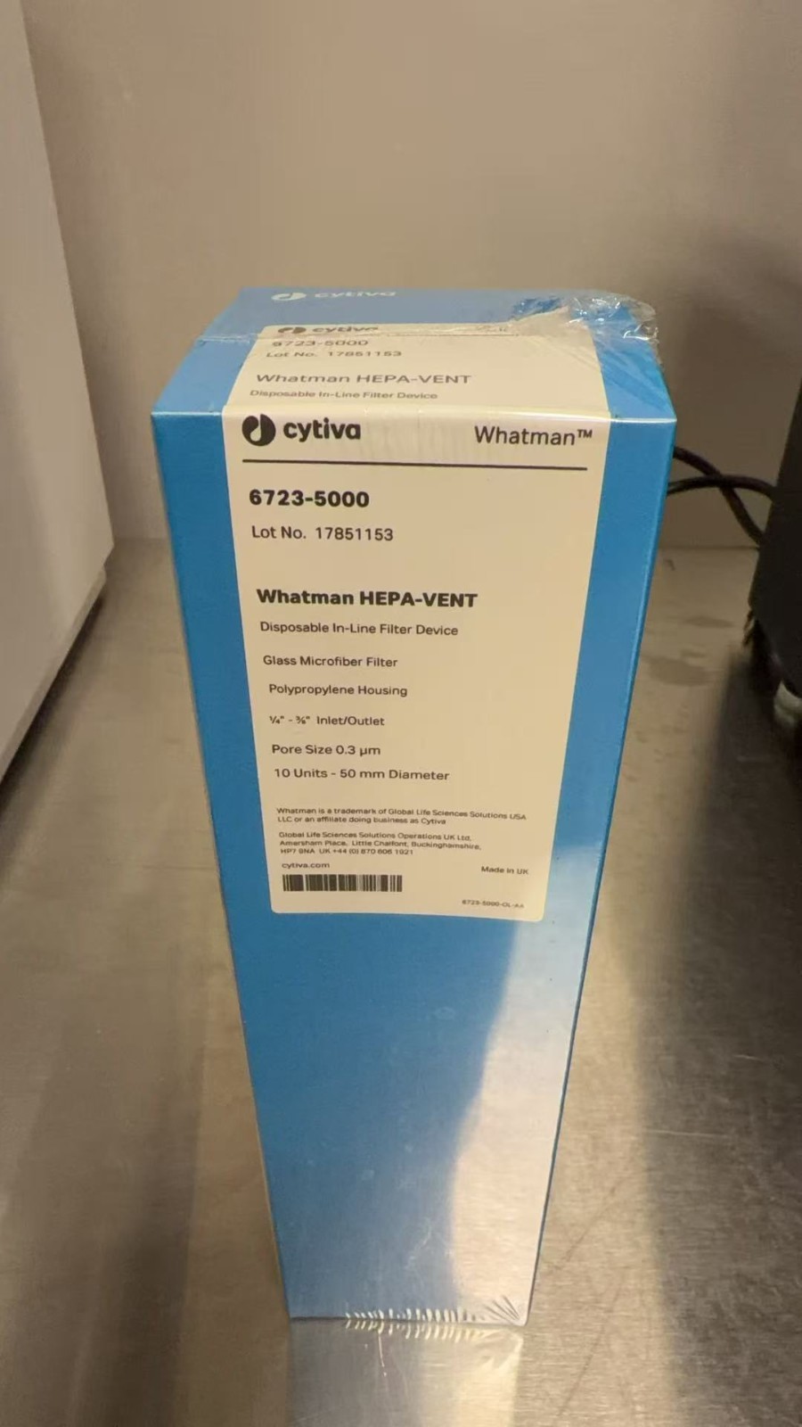 Cytiva Whatman 67235000 HEPA-VENT filter, 50mm Disc, SB Inlet, SB Outlet, 10/pk