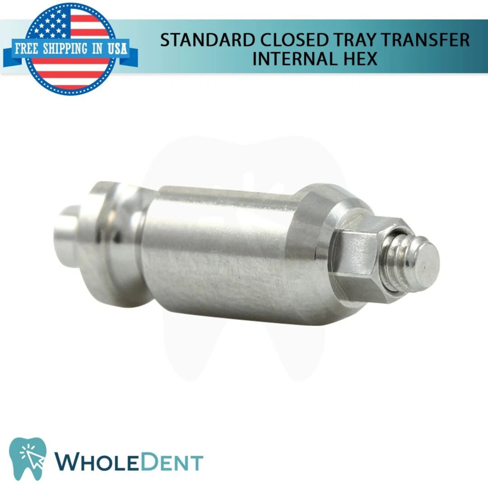 1x Dental Transfer Coping Closed Tray Int Hex 2.42mm Standard Platform