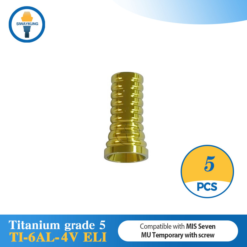 5 pcs MU Temporary Ti Cylinder non engaging conical abutment fit to MIS Seven