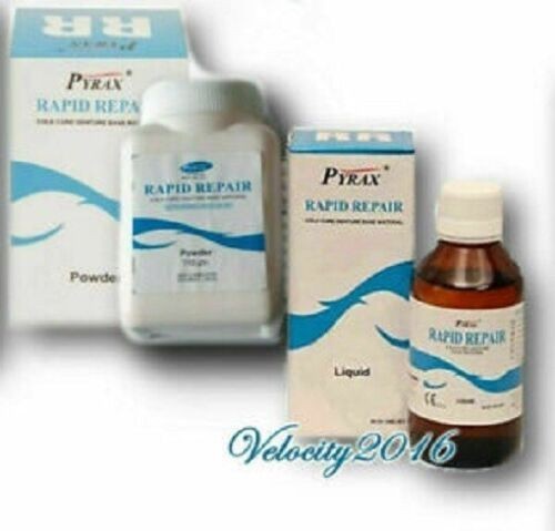Dental RAPID REPAIR Self Cure Denture Repair Material Powder 100gm Liquid 100ml