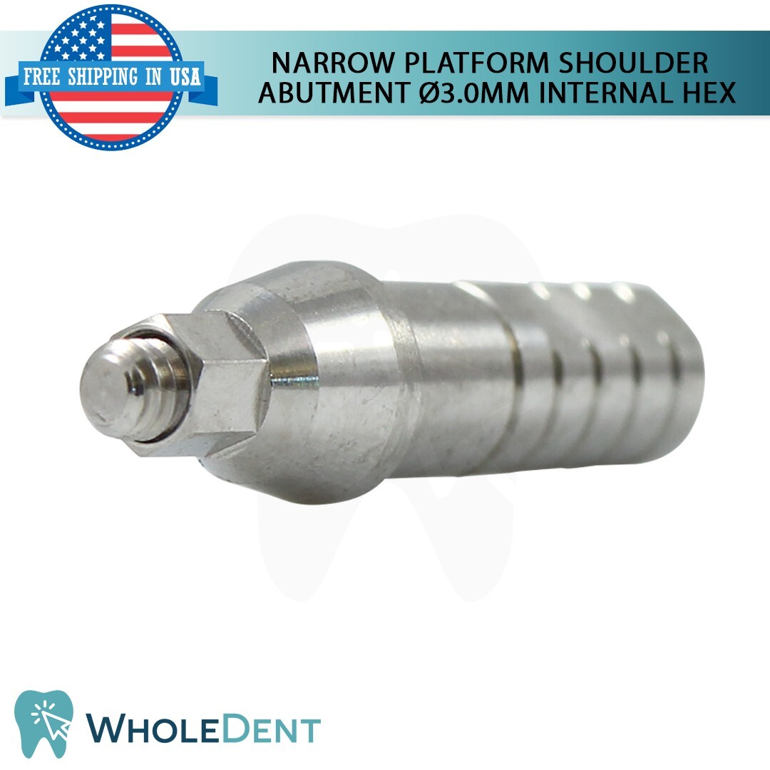 10x Narrow Platform Int Hex 2.0mm Straight Shoulder Abutment Dental Ø3.0mm