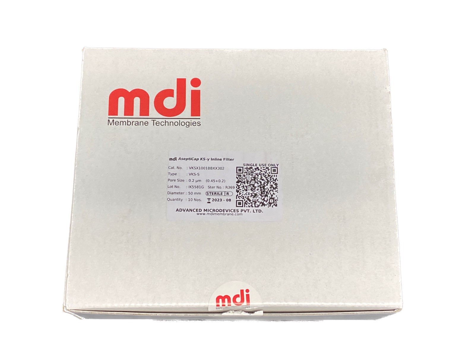 (10) Advanced Microdevices MDI AseptiCap KS-y Inline Filter 50mm VKSX1001BBXX302