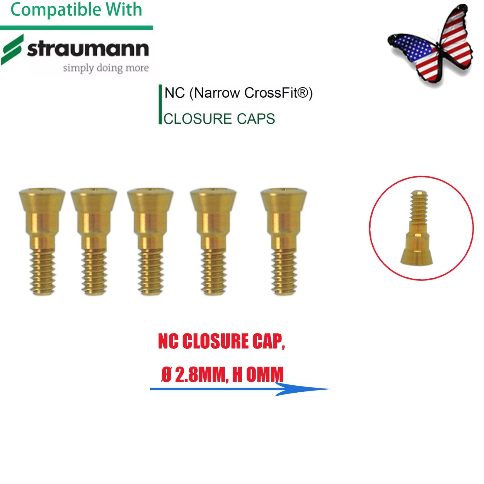 US Healing Abutment Closure Cover Screw Cap N/RC fit Straumann Bone Level BL BLT