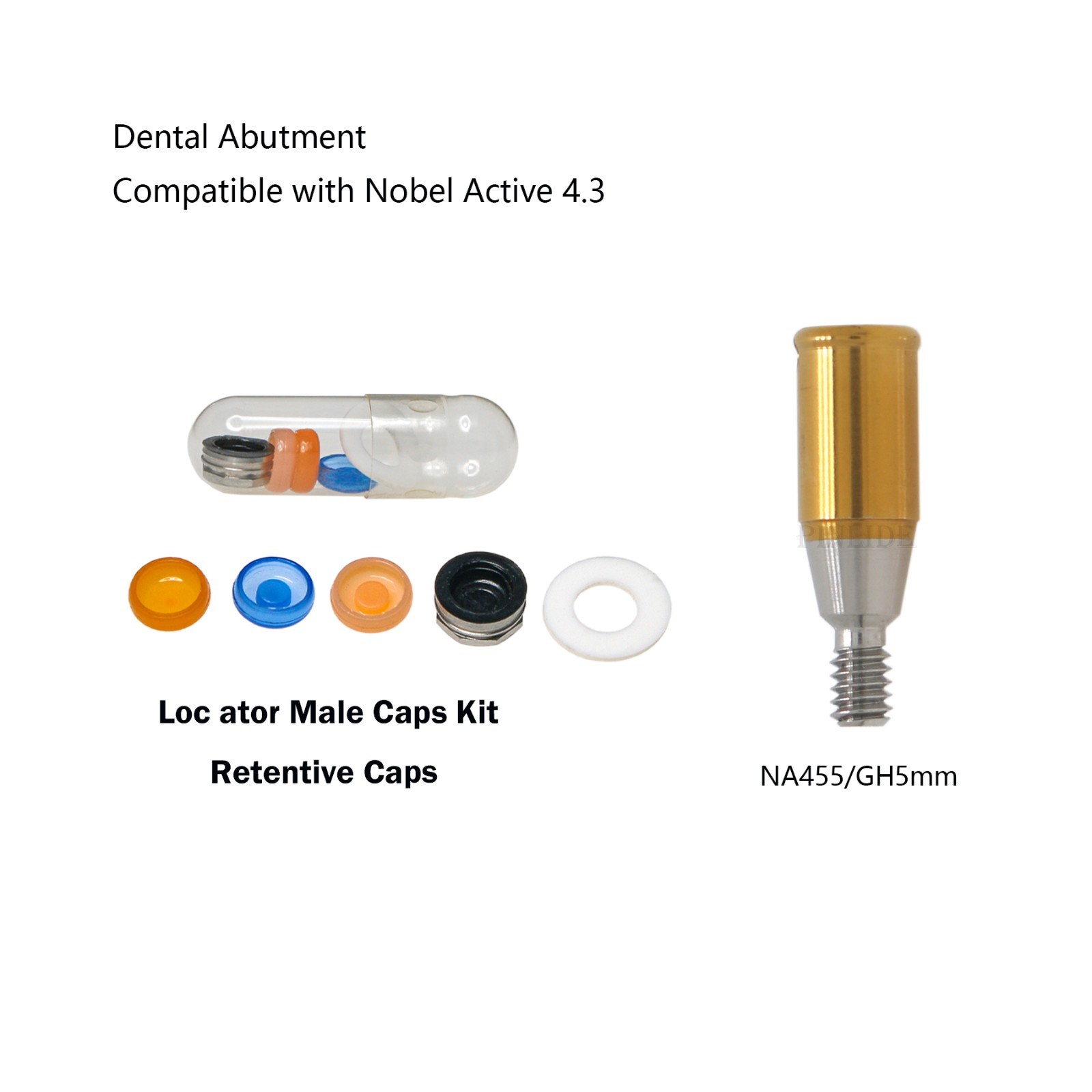 Locator Abutment Attachment Retention Cap Inserts Tool For Nobel Active RP 4.3mm