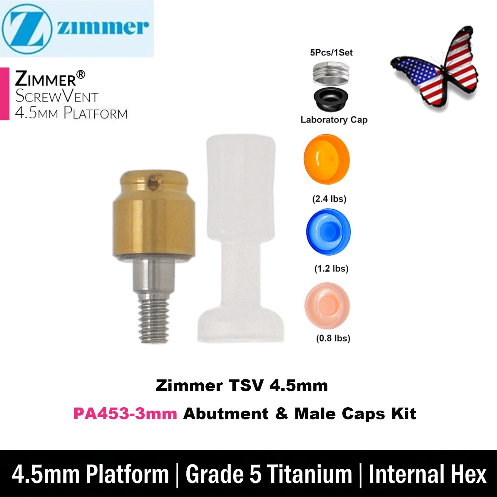 Overdenture Locator Abutment Removable Anchor Internal Hex BioHorizons Tapered