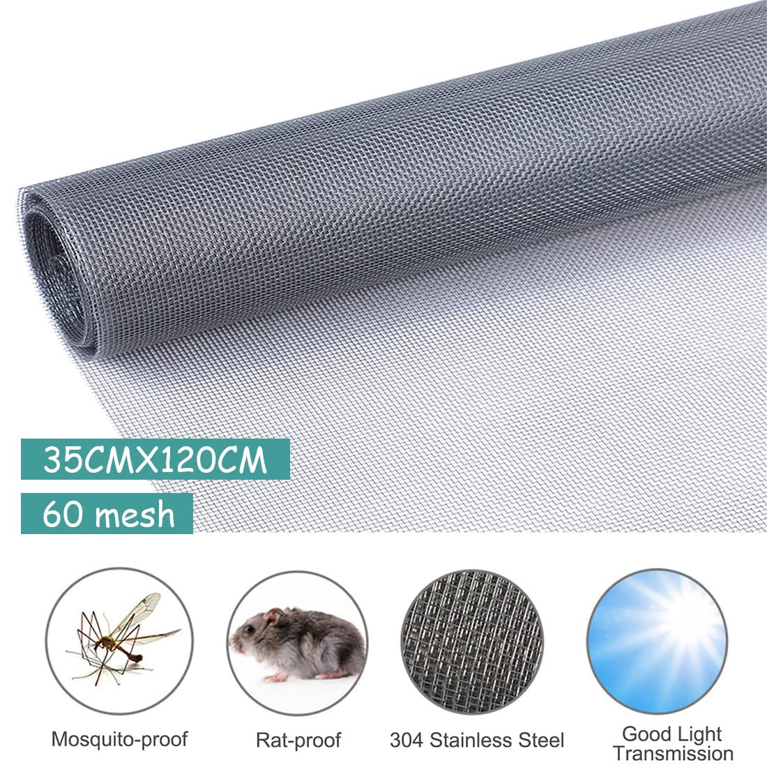 Stainless Steel Mesh Sheets Mesh Fabric Roll Wire Mesh Screen Heat Resistant Met
