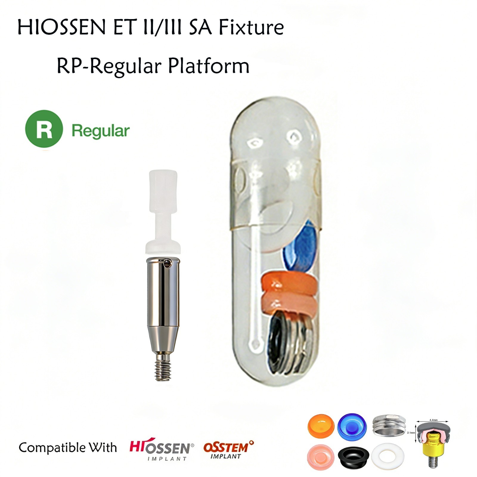 Hiossen Implant System Dental Locator Titanium Abutment Set Regular 1-7.0mm GH