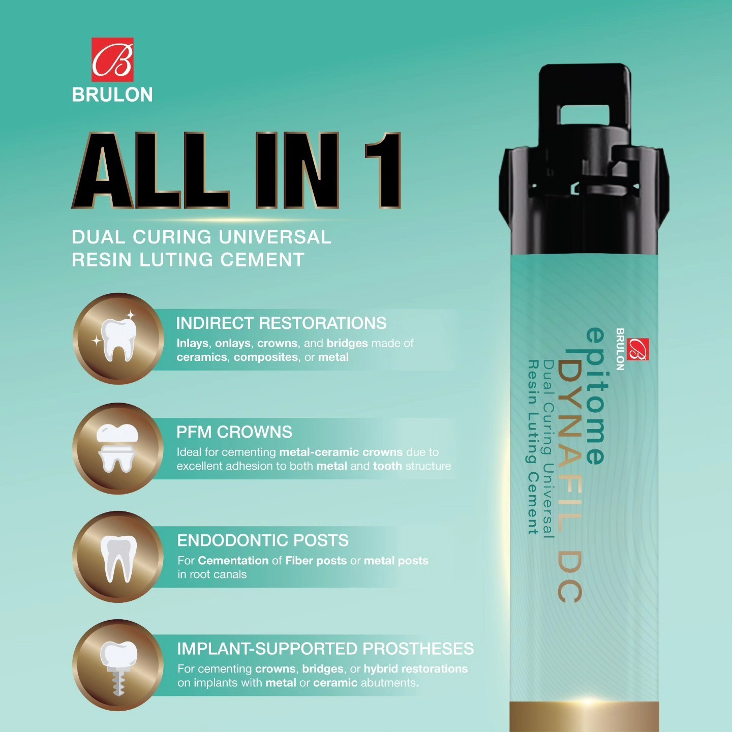 Epitome DYNAFIL DC Dual Curing Dental Universal Resin Luting Cement 9gm Pack