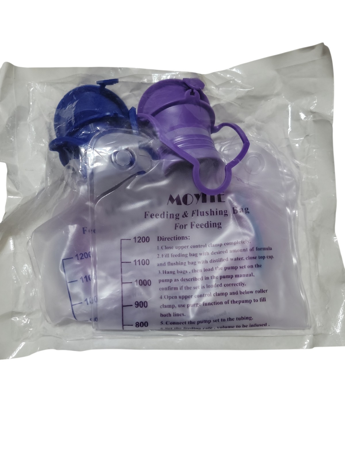 MOYIE Enteral Feeding & Flush Bag 1200mL Sterile EO Single-Use Exp 12/2027