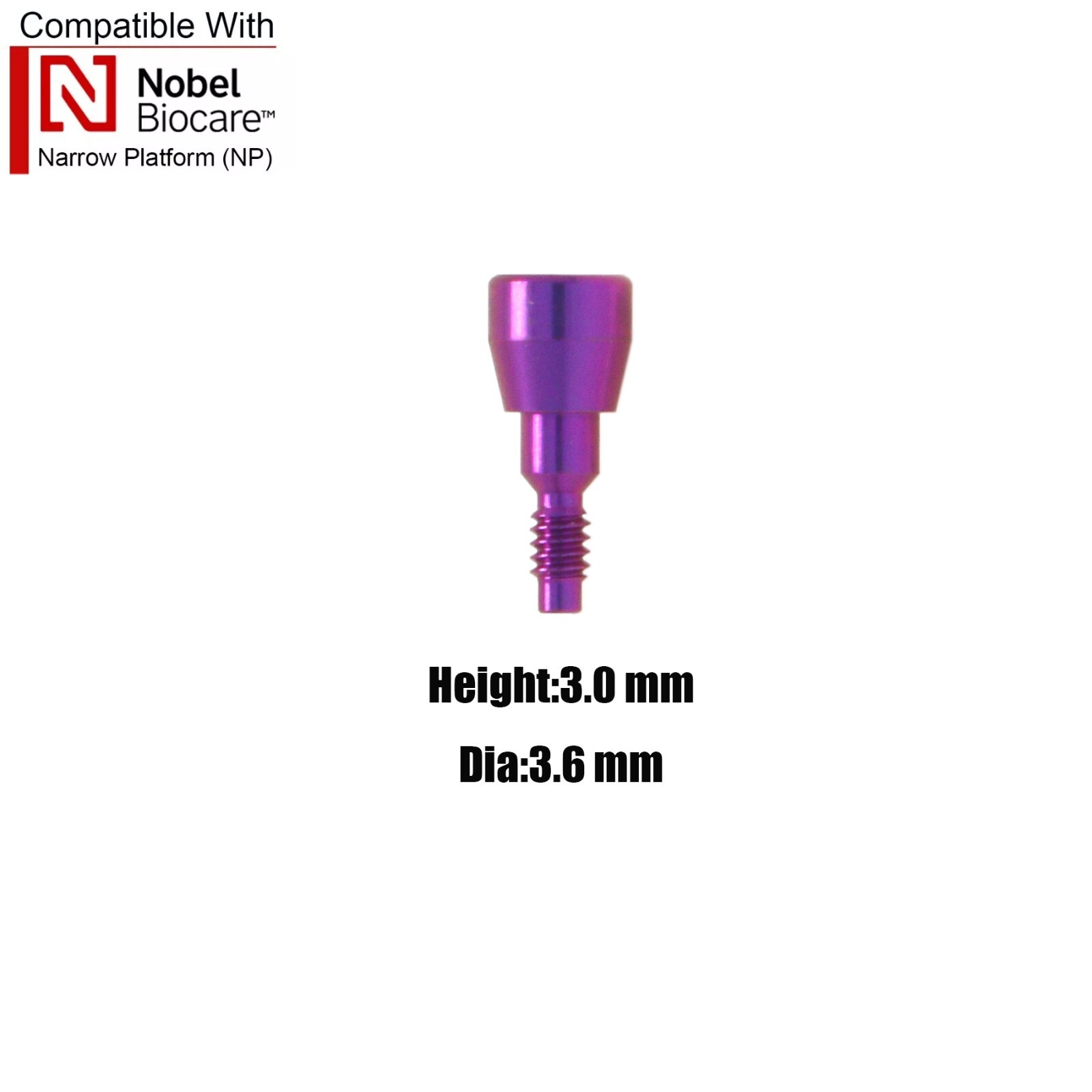 NobelActive Dental Healing Abutment Cap Fit Nobel Biocare Height 3/5/7mm RP NP