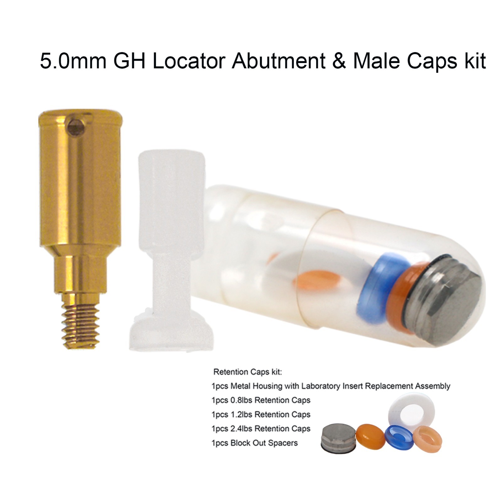 US Overdenture Locator Abutment Fits BioHorizons Tapered Conical Internal Hex