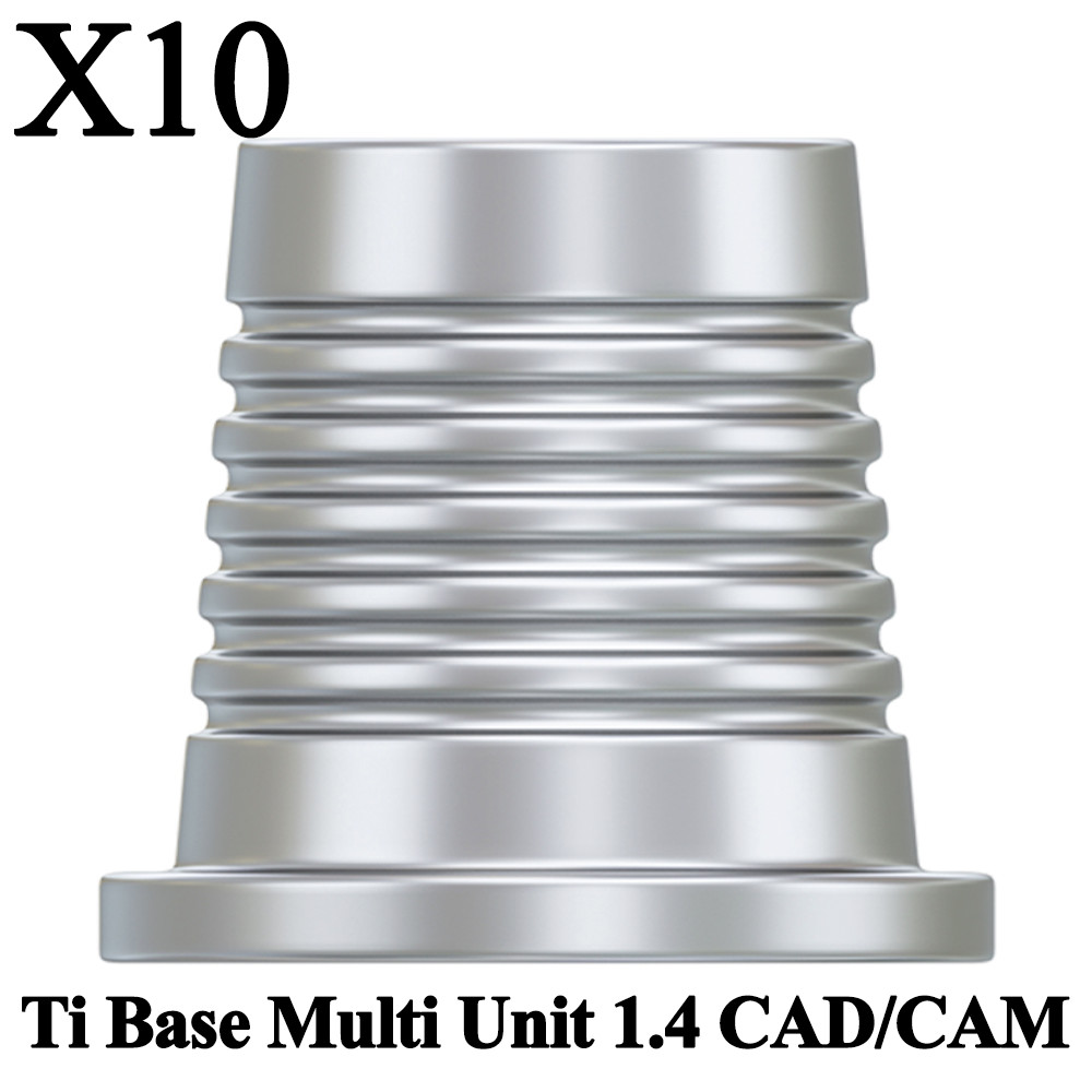 10 Prosthetic Ti Base Titanium Multi Unit 1.4 CAD/CAM Dental Lab Library Digital