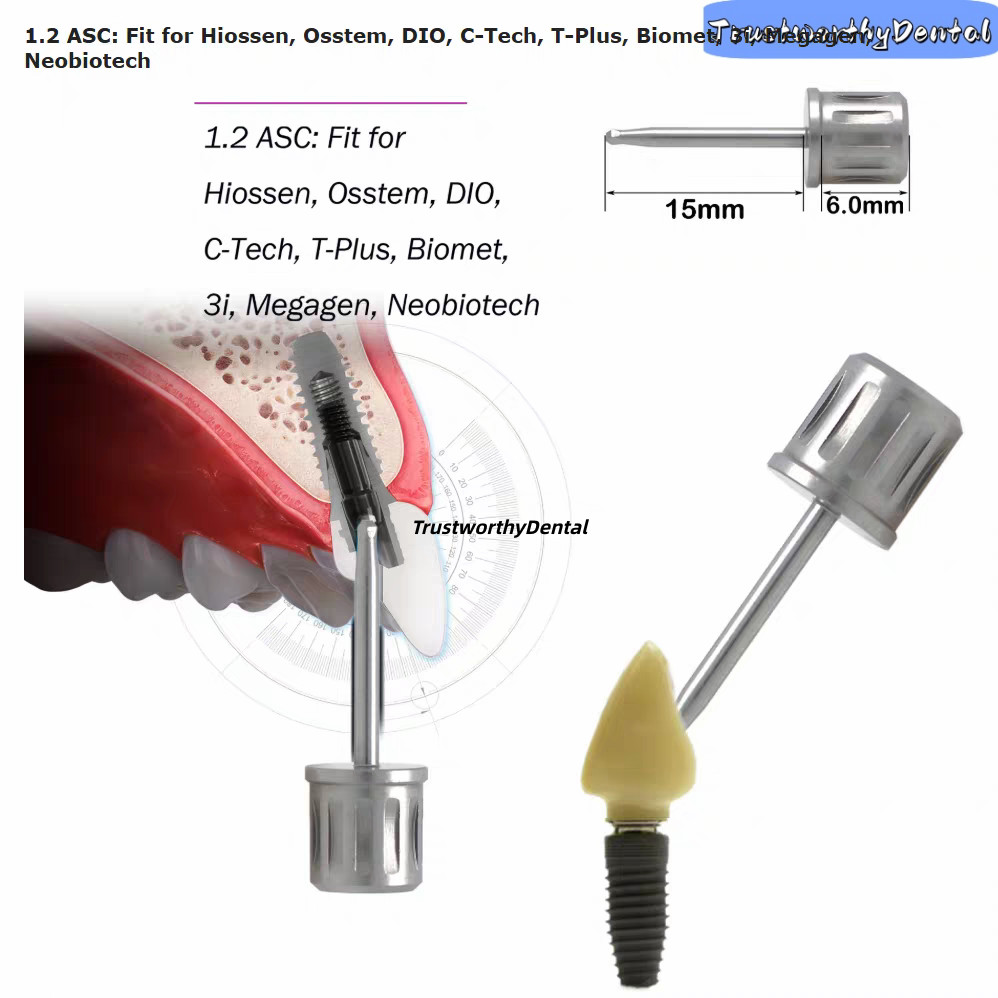 Dental Angled Implant Screwdriver Angulated Screw Channel Driver ASC ITI 1.2