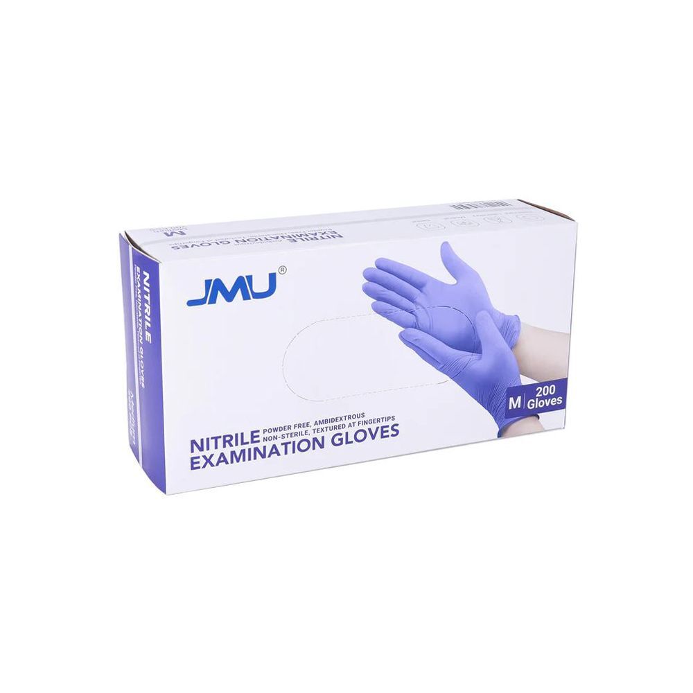 JMU Nitrile Powder-Free Exam Gloves, Medium, Violet Blue, 200/Box