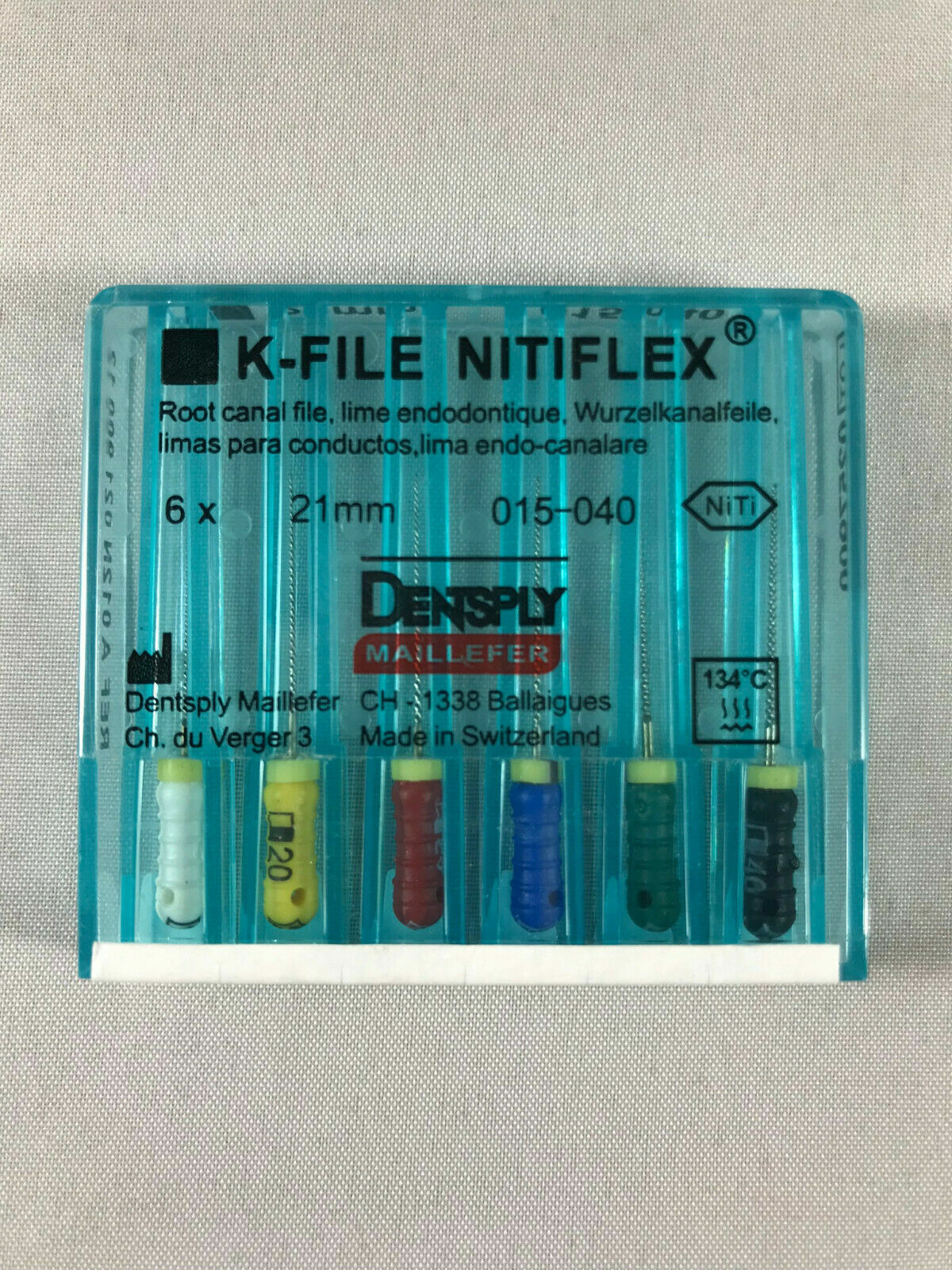 Dentsply Maillefer K-file Endodontic NiTiFlex steel 21mm All sizes 30 files/pk