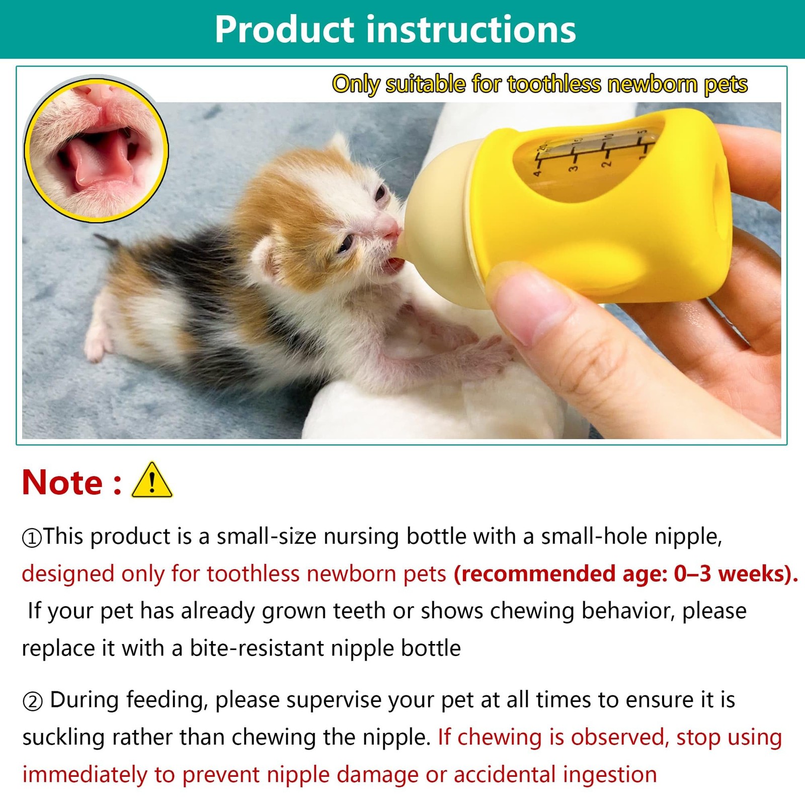Puppy Bottles for Nursing，Kitten 1 Count (Pack of 1), Yellow