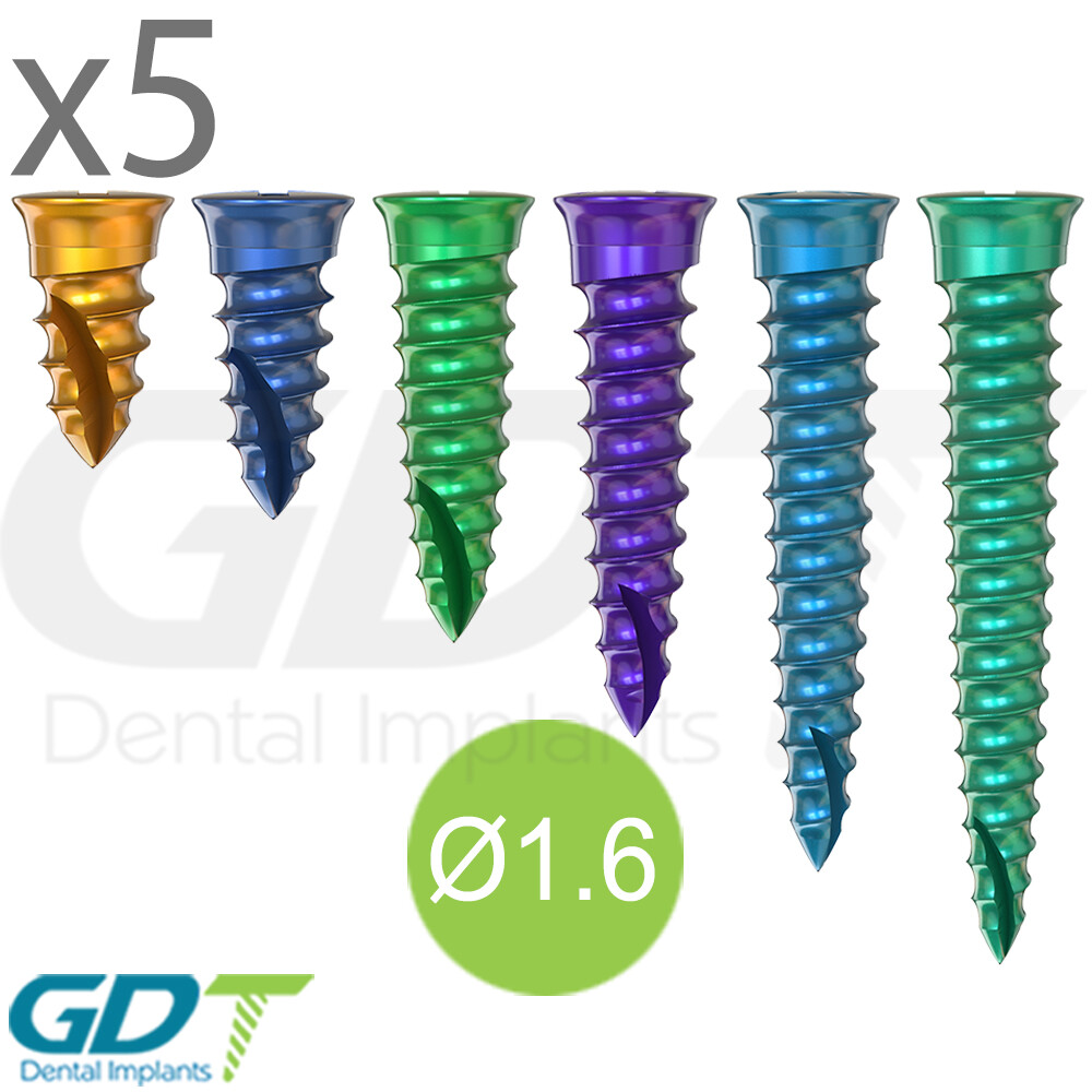 5 Self Drilling GBR Bon Screw Ø1.6mm Membrane Fixation Su rgical Dental Im plant
