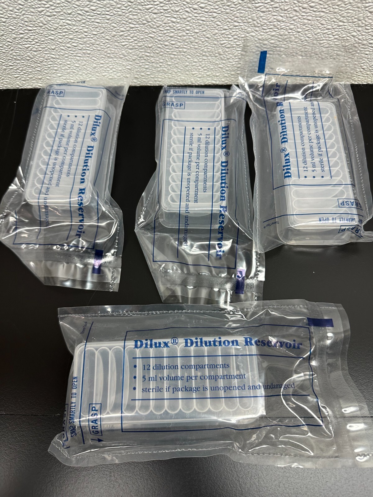 Chemglass Dilux Dilution Reservoirs Sterile CLS-3796-001 Lot 4 PCS
