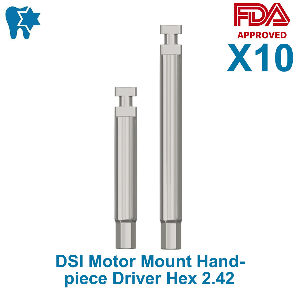 10 Dental DSI Motor Mount Handpiece Driver For Fixture Internal Hex Ø2.42mm