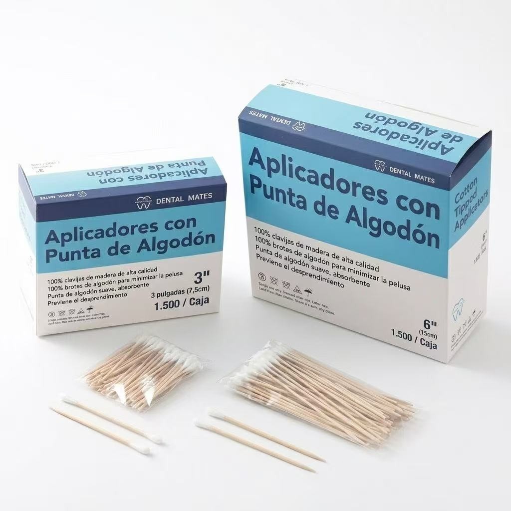 1500-Count Dental Cotton Tip Applicators | 3″ & 6″ Wooden Shaft Swabs