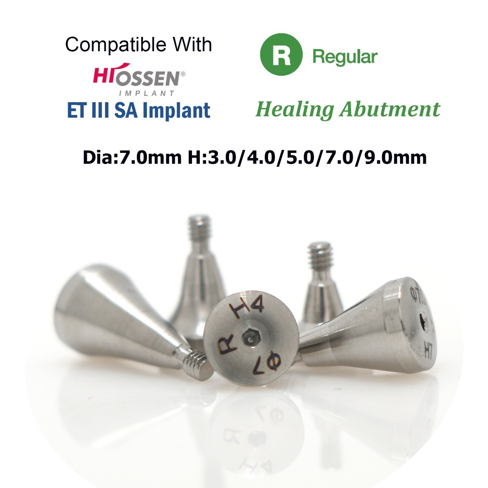 Titanium Healing cap Abutment Hexagon Mini/Regular Fit Hiossen Osstem