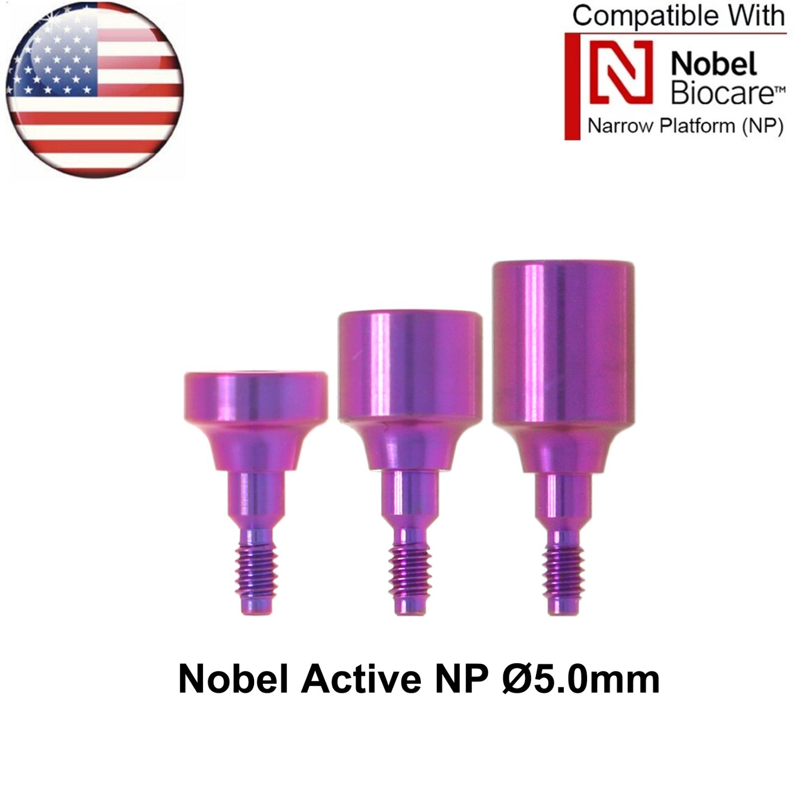 US Dental Locator/Healing Cap Abutment NP/RP Fits Nobel Biocare Active Platform