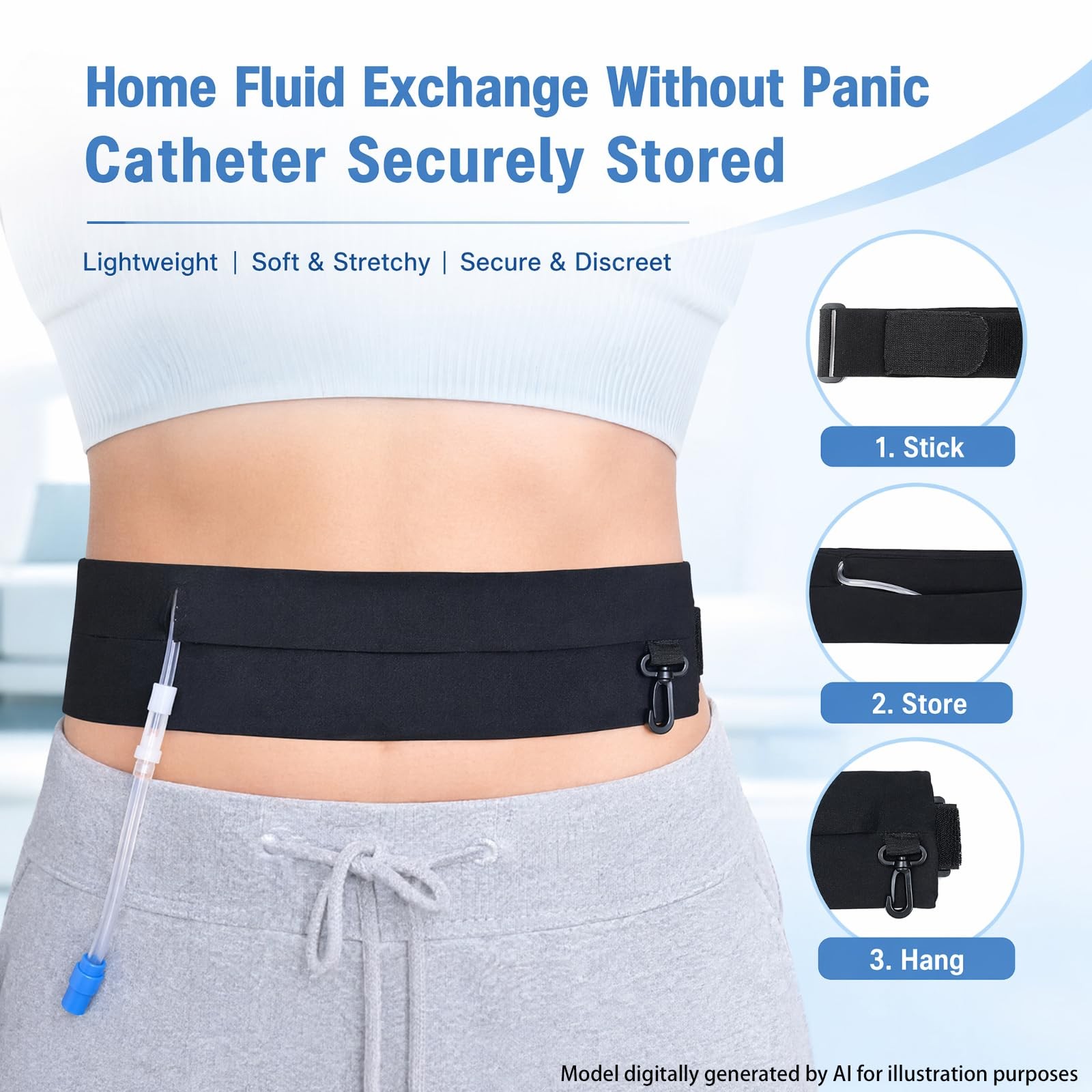 Peritoneal Dialysis Belt, PD Catheter Holder with Pouch for Patients,…