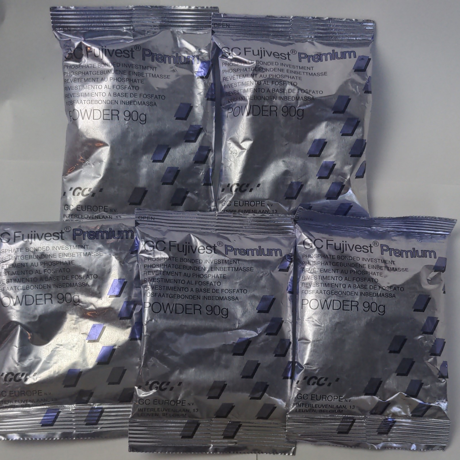 GC Fujivest Premium Phosphate Bonded Investment Powder 90g (5 Packs)