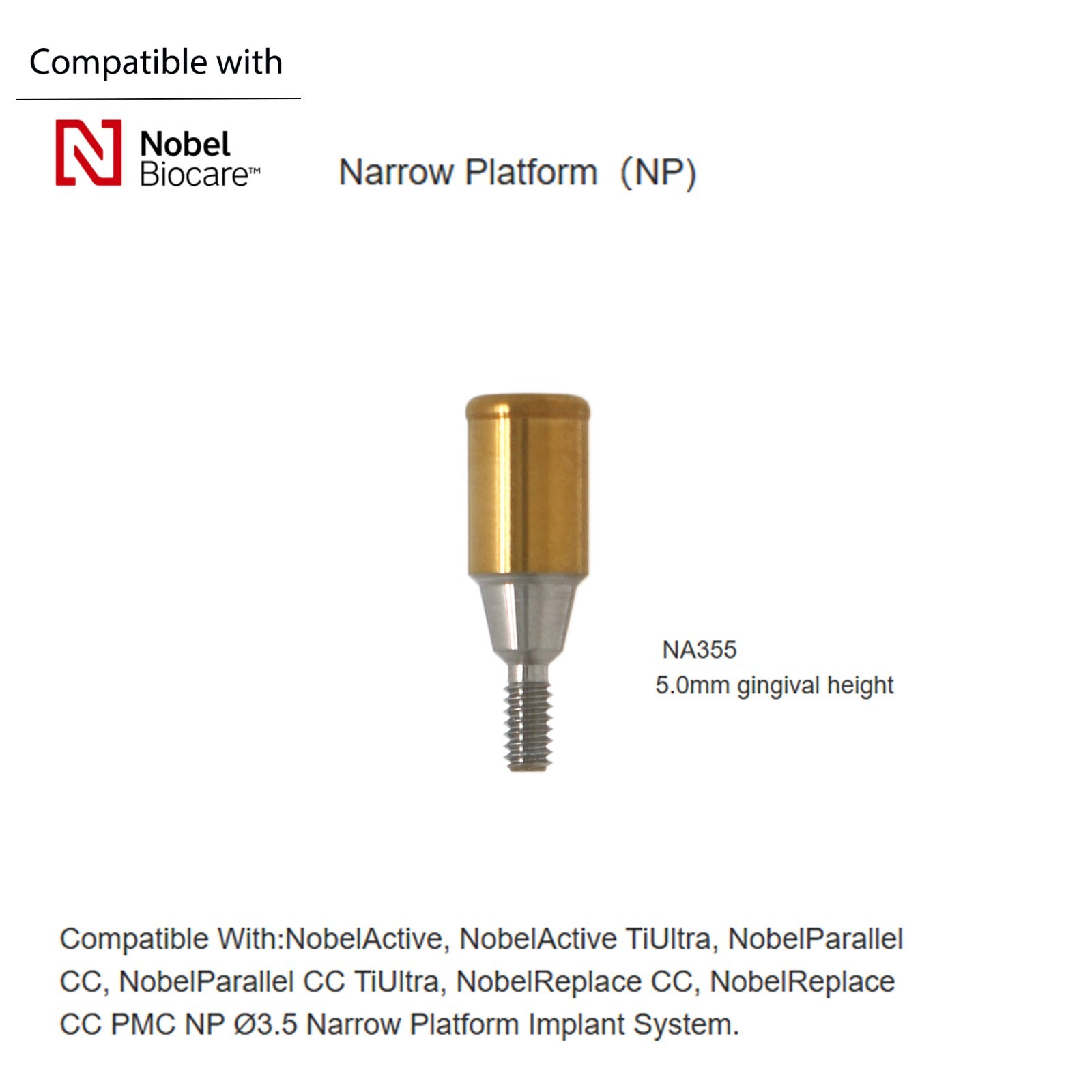 Nobel Biocare Locator abutment NP/RP conical Connection 1-5.0mm overdenture Fits