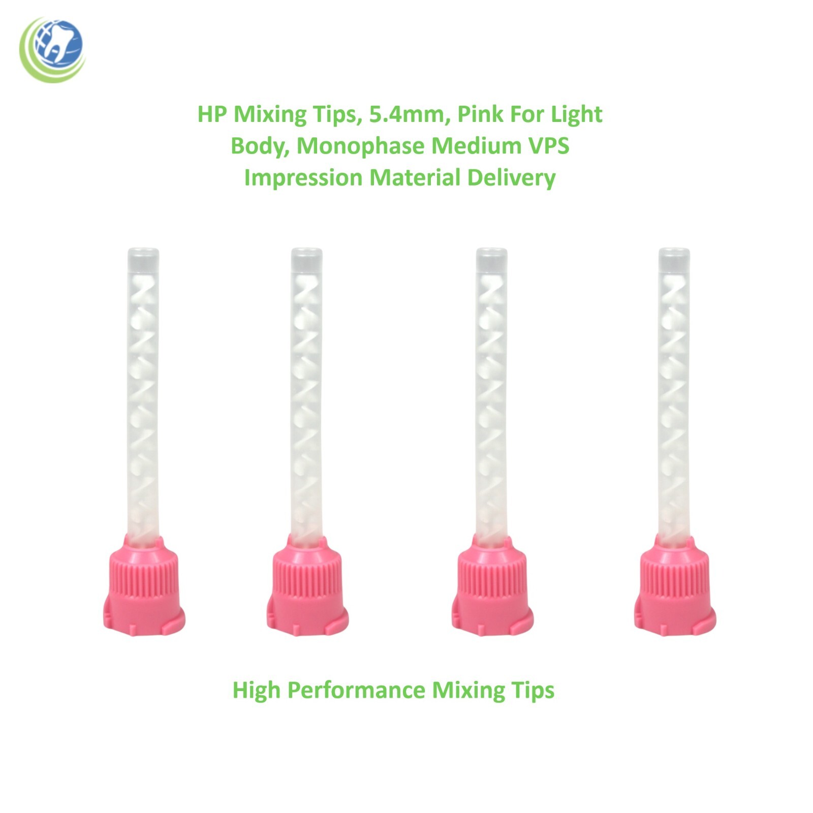 Dental Pink HP Mixing Tips Type 5.4mm x 48 Medium Body Monophase VP-8106