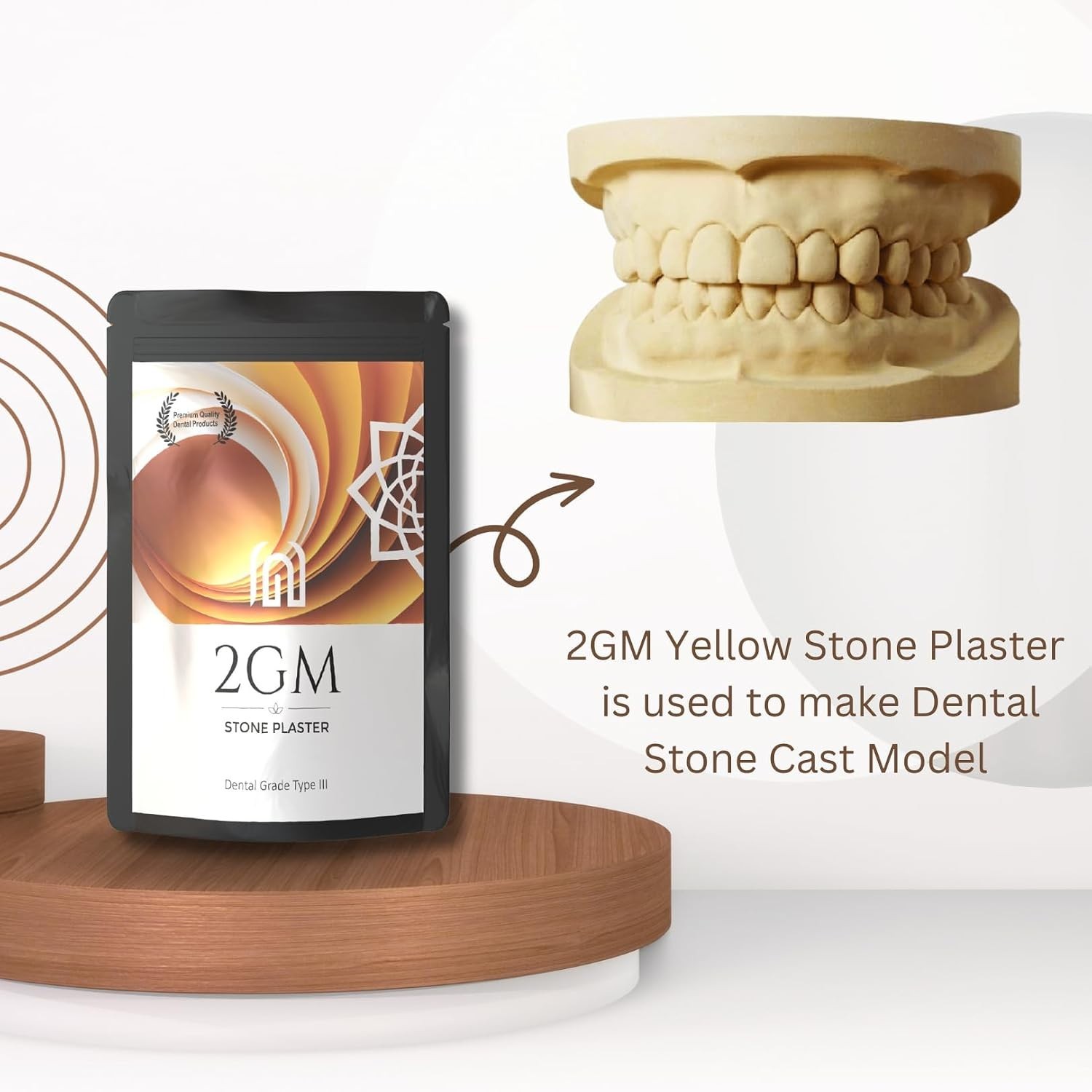 Dental Yellow Stone Gypsum Powder Type III 1Kg for Casting Models