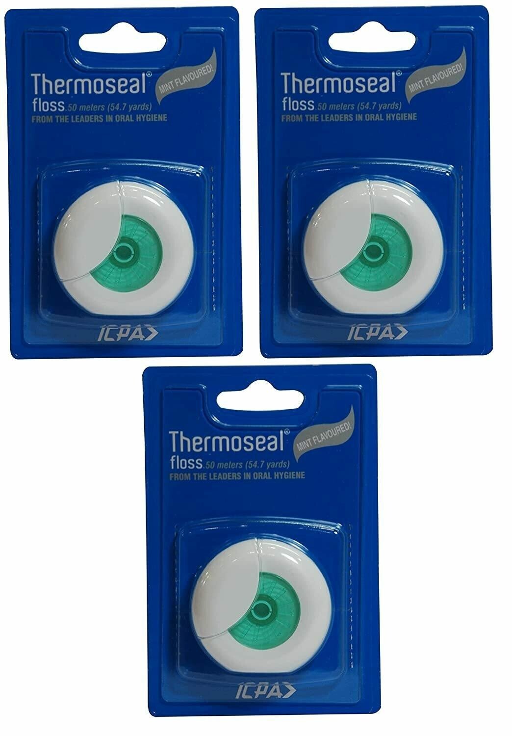 3 x Dental Thermoseal Floss 50 Meter- A Waxed dental floss for interdental clean