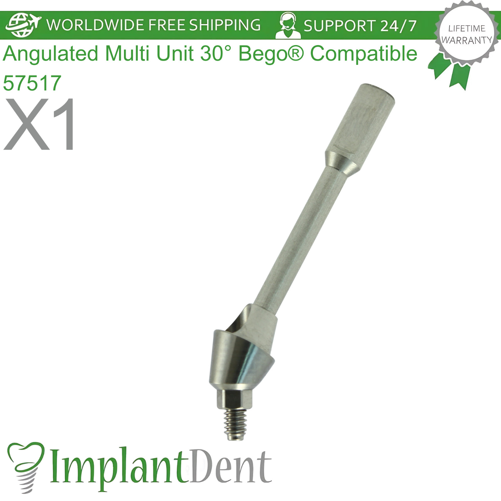 Angulated Multi Unit 30° Bego® Compatible 57517 Prosthetic Ø3.25mm & Ø3.75mm