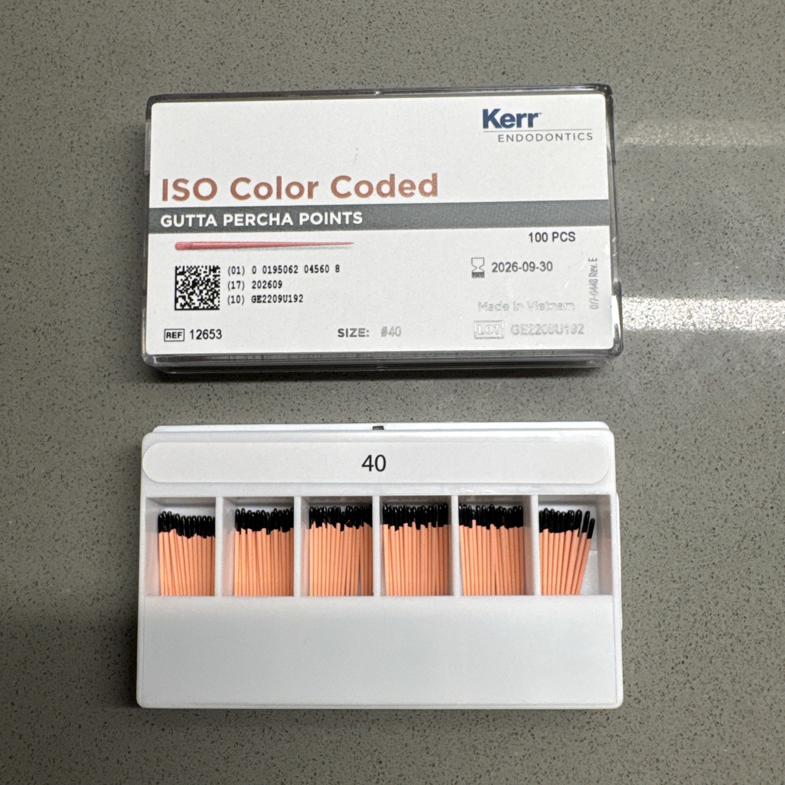 Kerr Dental ISO Color Coded Gutta Percha Points Size #40 100/Pk