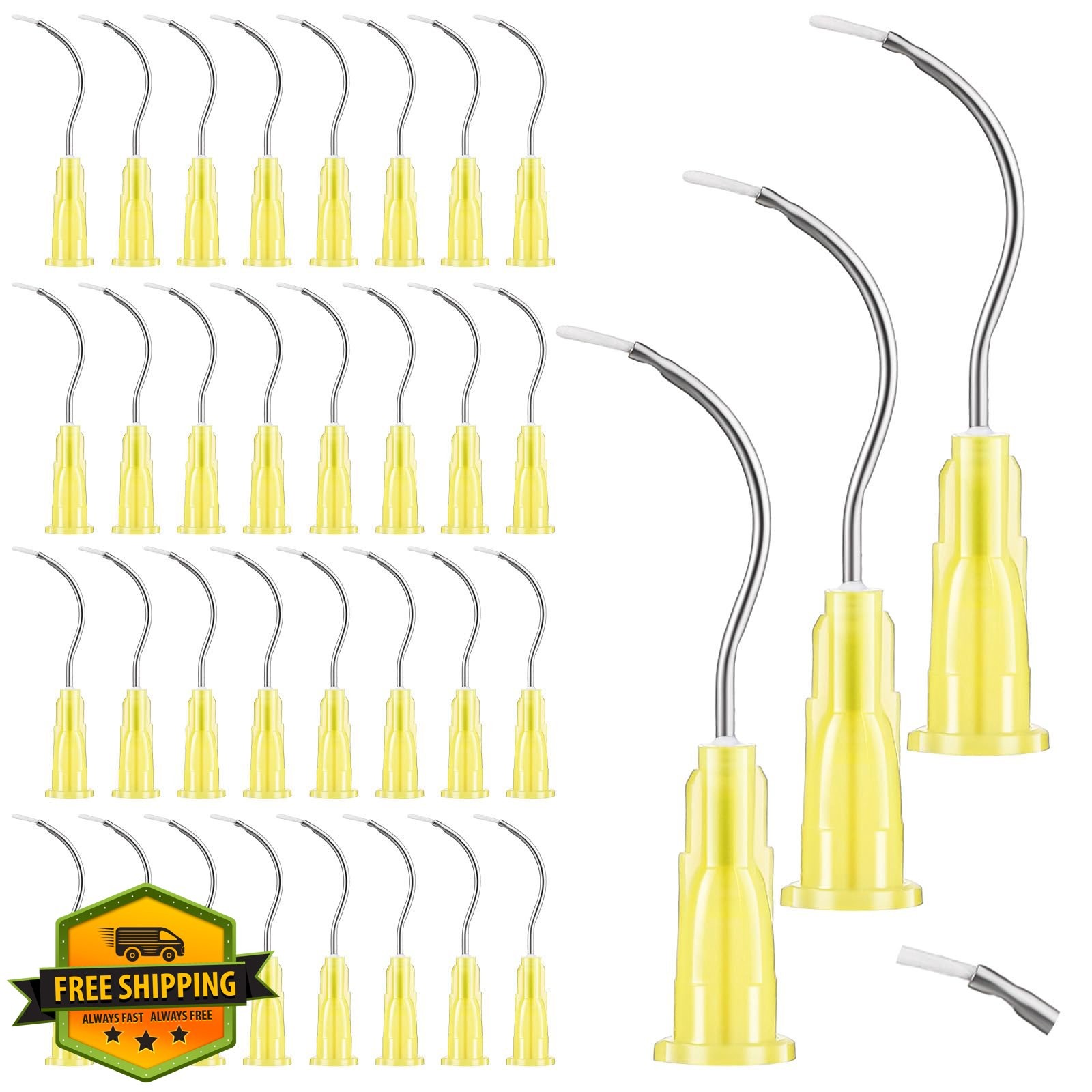 Threlaco 100pcs 19g Bent Mixing Tips Glue Applicator
