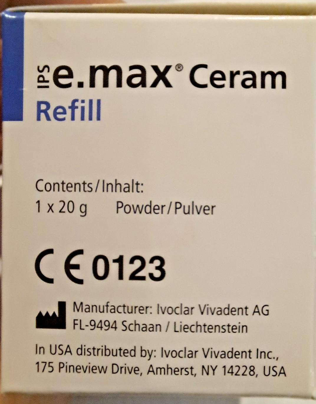 Ivoclar Vivadent IPS e.max Ceram Shade C1 Dentin 20g Refill 596967