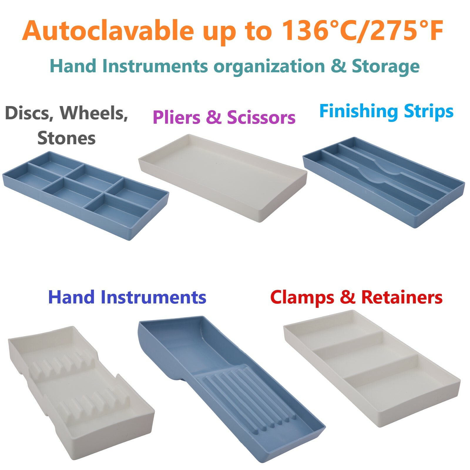 Dental #16A, #17 Cabinet Tray for Instruments, Autoclave to 275F, #18, #19, #20