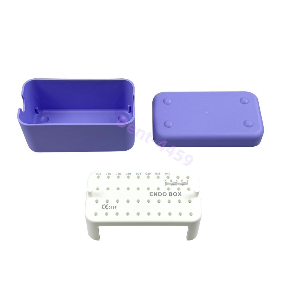 Dental Endo Files Holder Disinfection Case 40 Holes Autoclavable Box Ruler
