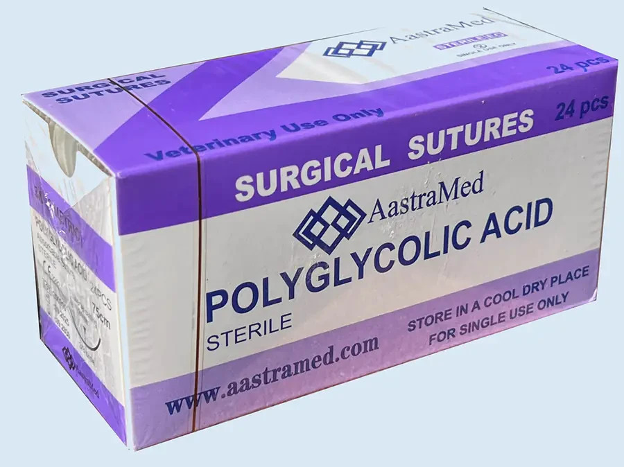 0/0 PGA Suture, 48ct (2 Boxes) Polyglycolic Acid Veterinary Dental Surgical