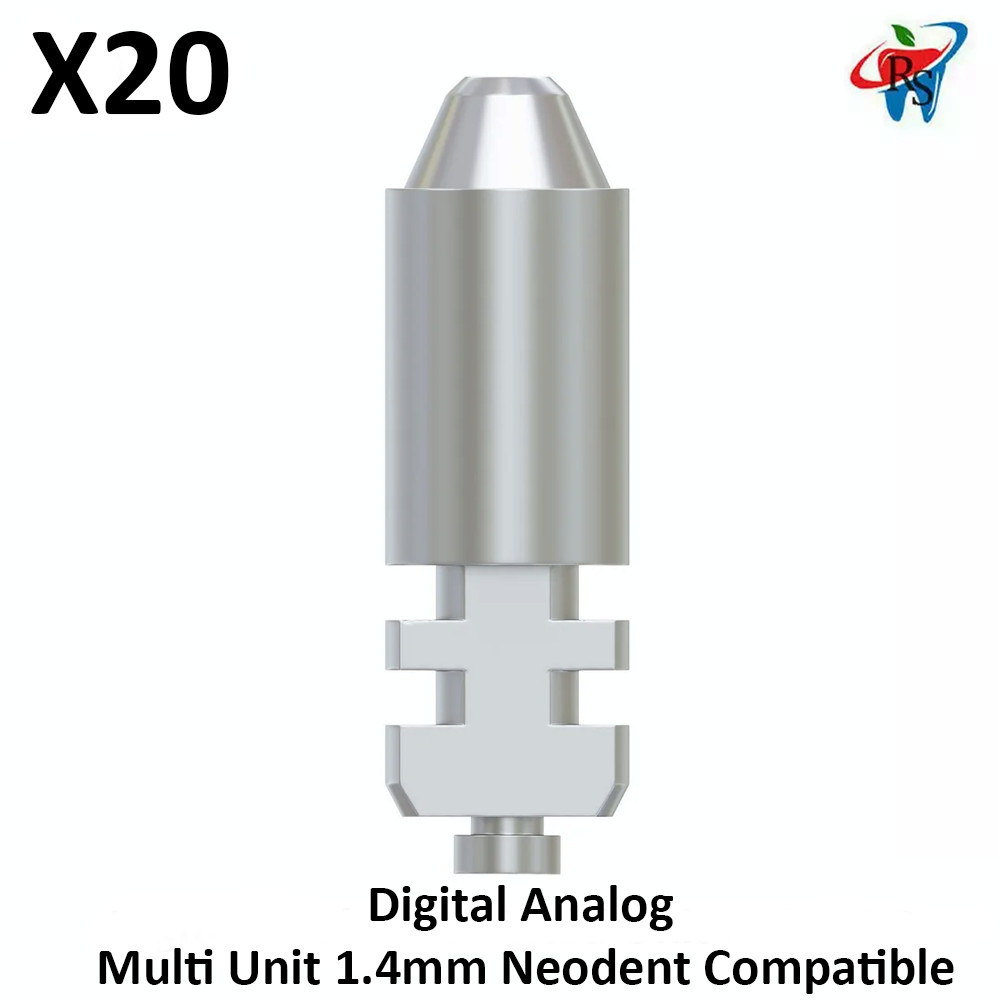x20 Dentistry Digital Analog Multi Unit 1.4mm Neodent Compatible Lab Model
