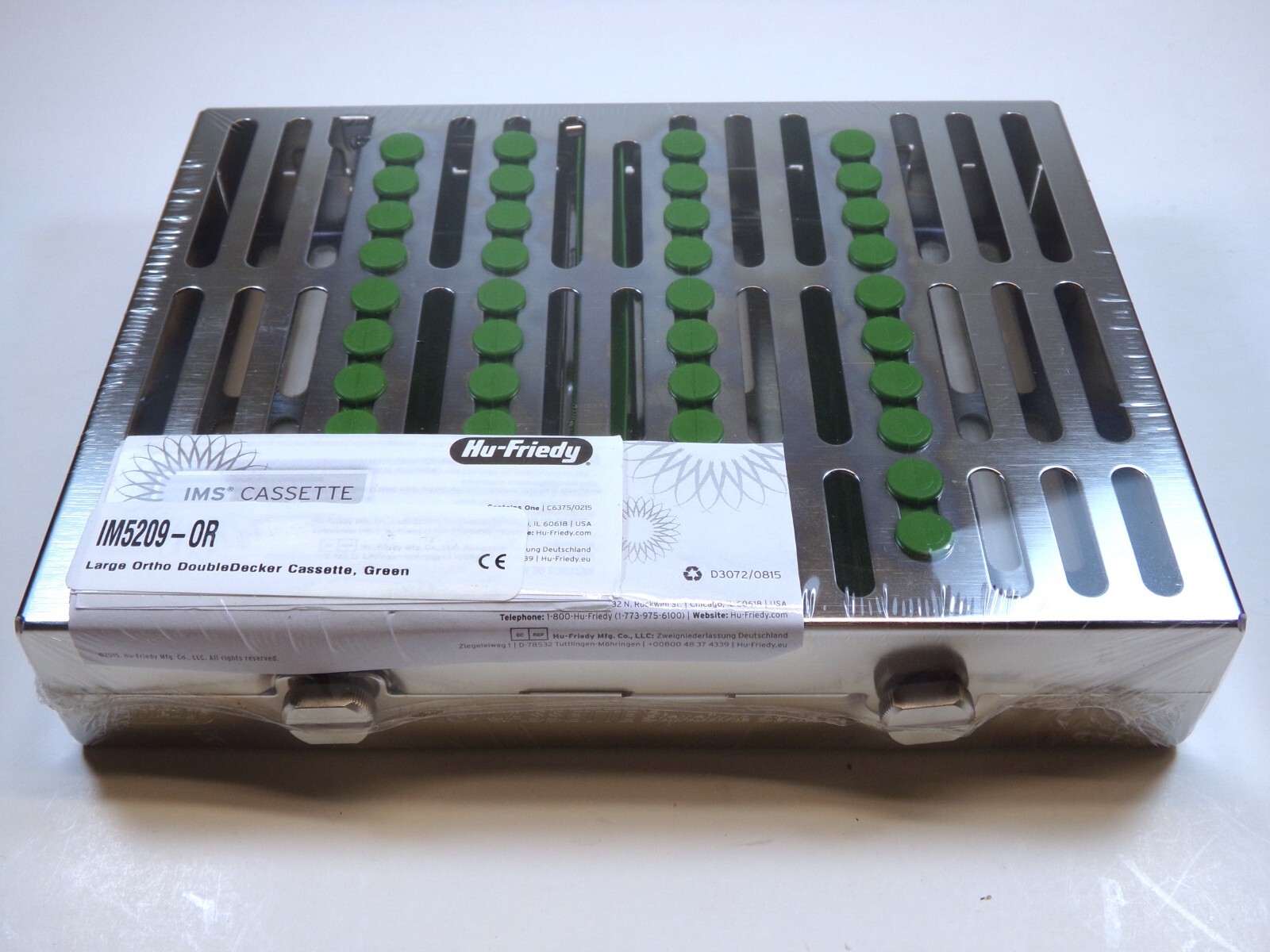 HU FRIEDY Large Double Decker Ortho Green Cassette 6″ x 8″ x 1.5″ | IM5209-OR