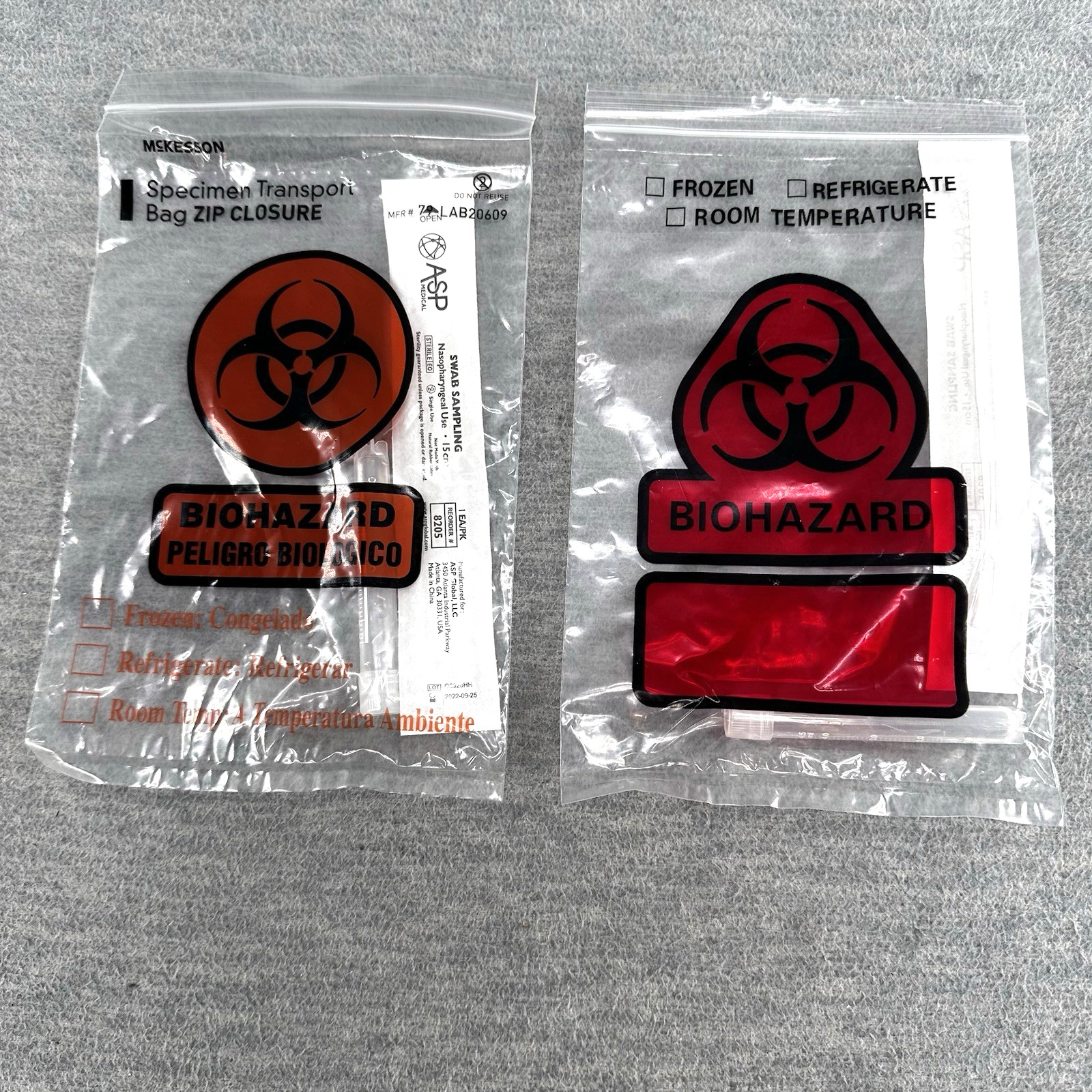 SPECI-ZIP – Collection Kits Swab and Disposable Tube with Biohazard Bags