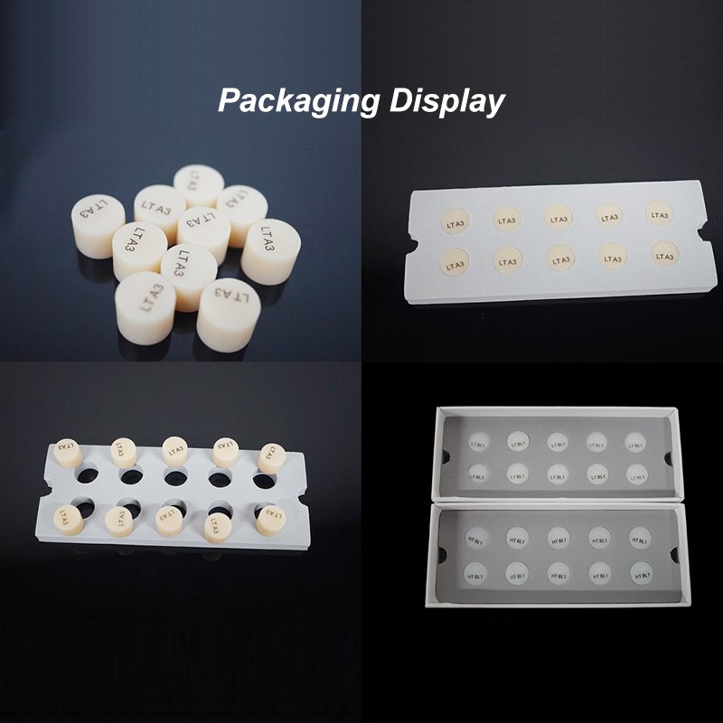 10pcs Dental Disilicate Lithium HTLT Glass Ceramic Block Dentist Veneer Material