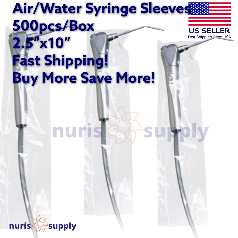 Dental Air Water Syringe Sleeves Film Clear Poly 2.5″x10″ Size#2 500pcs/Box