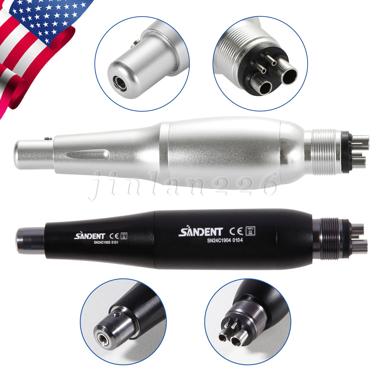 Dental 4:1 Hygiene Prophy Air Motor Handpiece 4Holes & Nose Cones 360° Swivel