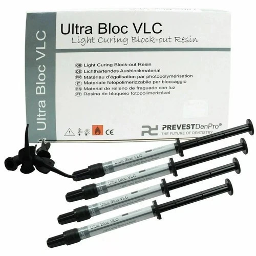 Prevest Ultra Bloc Vlc Light Cure Block Out Resin Cement 4 x 1.2ml Free II Ship.