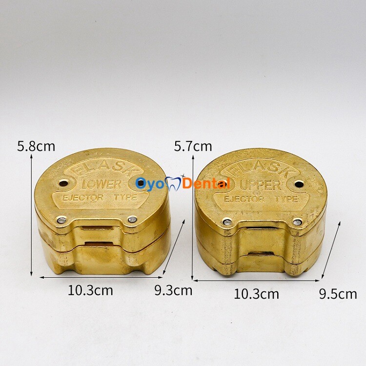 Dental Lab Denture Flask Press Kit Upper /Lower Brass Flask Dental Laboratory