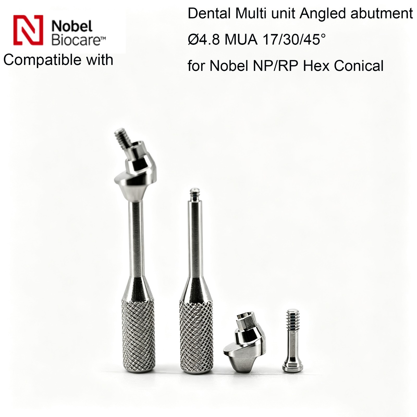 Dental Multi unit Angled abutment Ø4.8 MUA 17/30/45° for Nobel NP/RP Hex Conical
