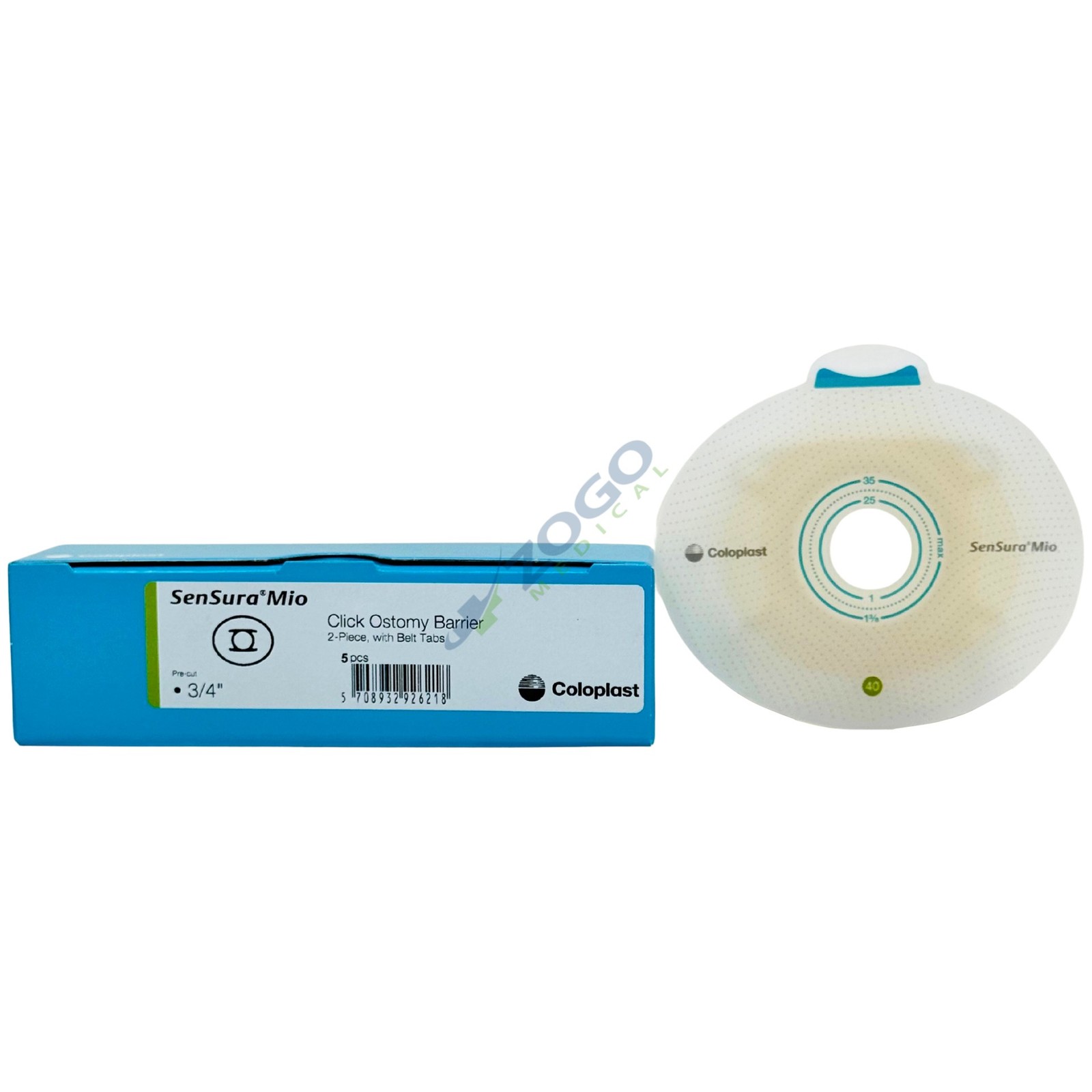 Coloplast 10503 Sensura Mio Click Barrier Pre-Cut 3/4″ Green 5/BX